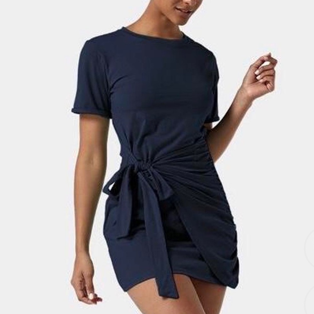 Everyday Tie Knot Ruched Mini Chill Dress-Belle Size Medium Pre Owned